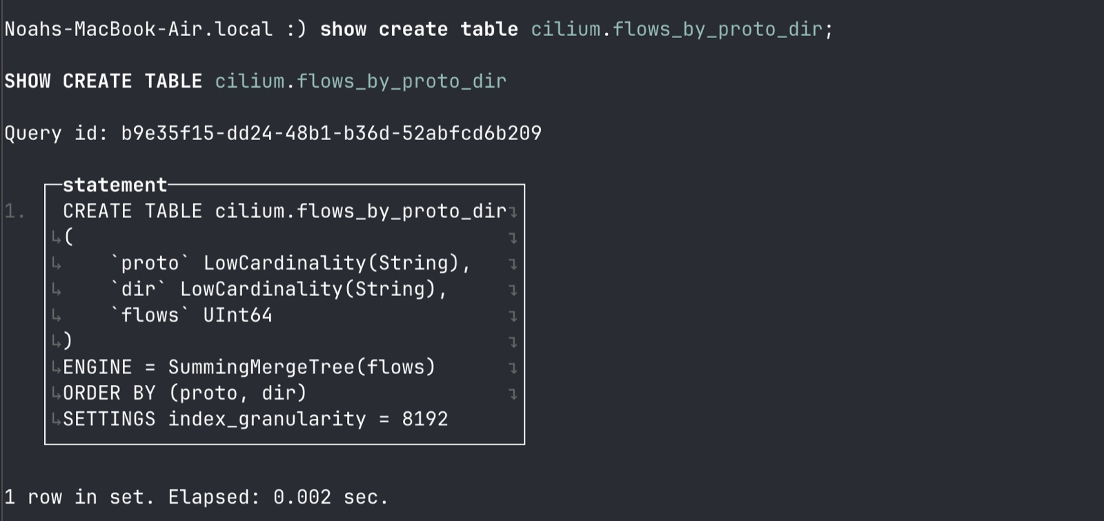 SummingMergeTree roll-up table example