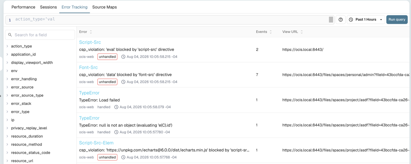 Errors associated with an RUM session capture, part 1